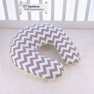 Umay Baby Breastfeeding/Nursing Pillow - Grey Zig Zag