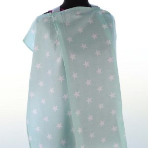 Umay Baby Breastfeeding/Nursing Cover - Mint Green Star/GT